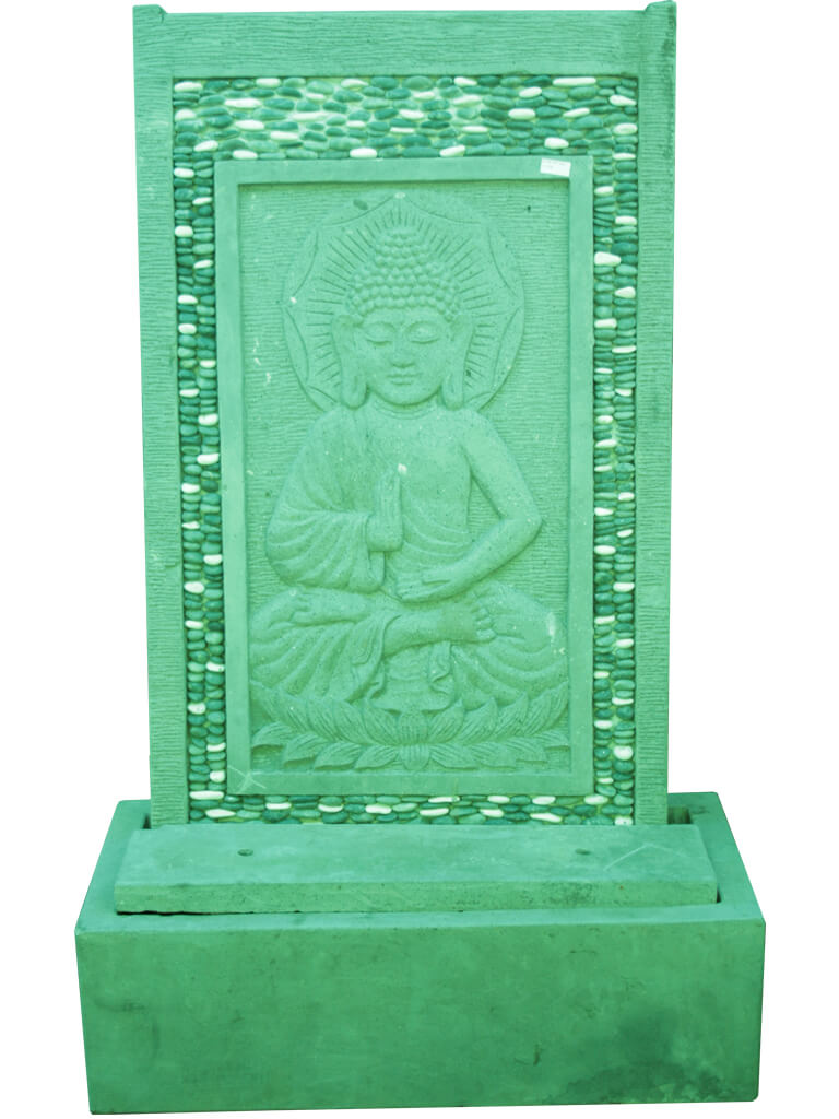 Пристенный фонтан Будда серого цвета - фото